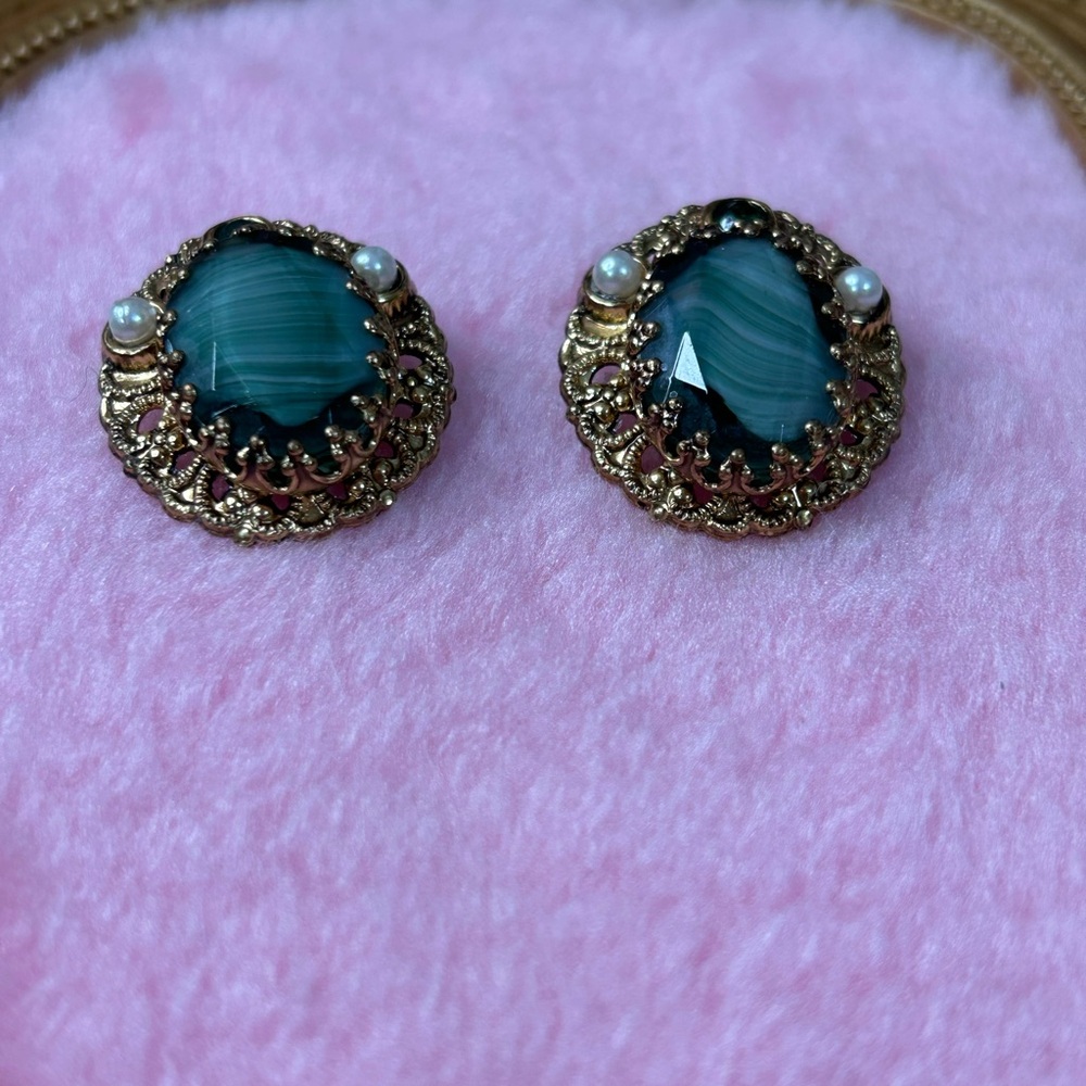 West Germany 1950-60’s Vintage Gold Clip On Filigree Earrings - Picture 4 of 9